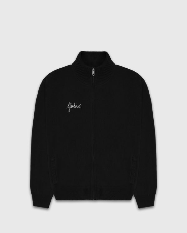 Script Full-Zip Knit Black Online